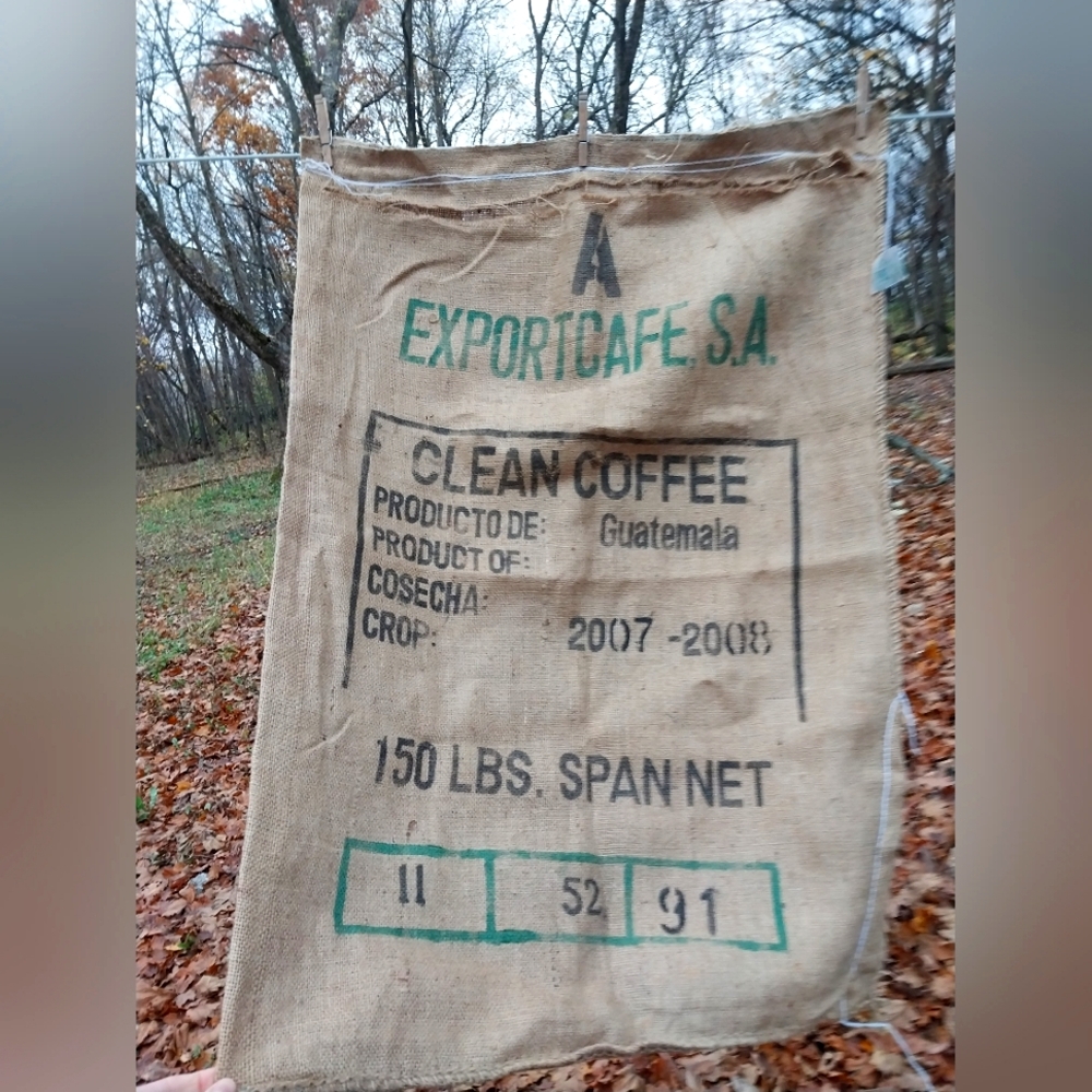 Burlap Coffee Bean Bags Clean Coffee Product Of GUATEMALA '08 Coffe Decor 150lb.